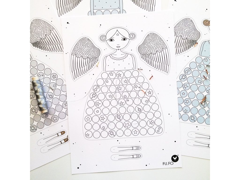 Andělka - vánoční pohyblivá vystřihovánka (zlatá)