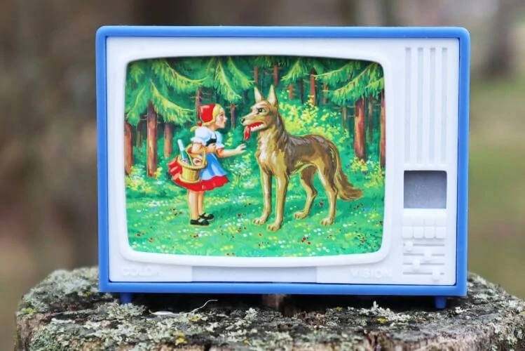 O Červené Karkulce - klikací TV (retro hračka)