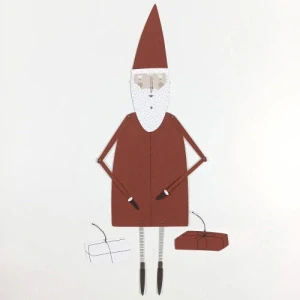 Santa - vánoční pohyblivá vystřihovánka - loutka