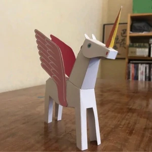 Kůň - jednorožec - Pegas - vystřihovánka a skládačka