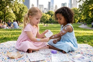 Tetování Duhový svět Djeco (lesklé, duhové)