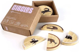 Kruhové puzzle Exotická zvířata (Montessori)