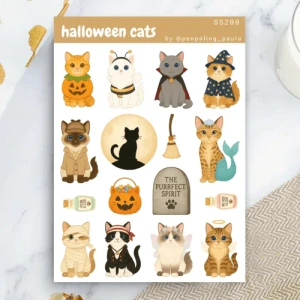 Samolepky Halloween - Kočičky