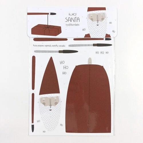 Santa - vánoční pohyblivá vystřihovánka - loutka