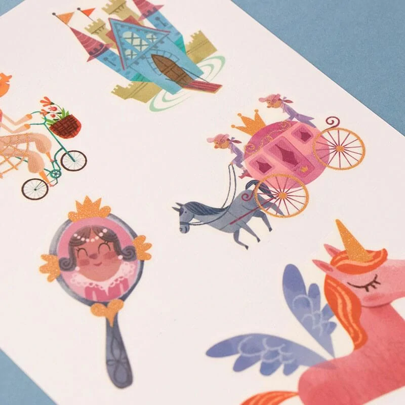 Tetování Princezny - 10 tetovaček Londji (princezna, princ, koruna, zámek, aj.)