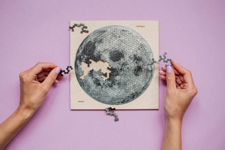 Puzzle Měsíc (Behäppi) 20 x 20 cm, 50 dílků