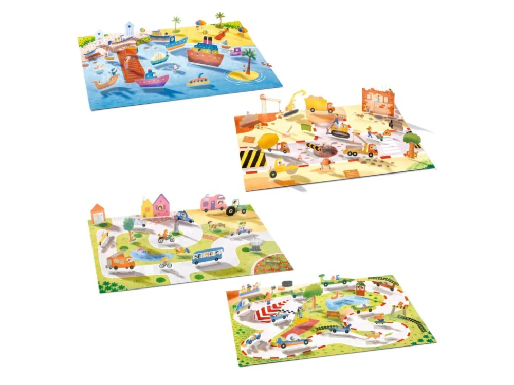   Dj647S - Samolepky auta Djeco - novinka; 3D, opakovatelně použitelné