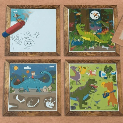 Vodní omalovánky Dinosauři - 4 obrázky /Magic Painitng World