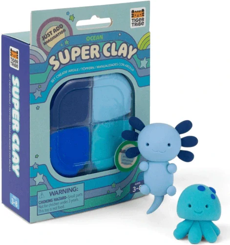 Tiger Tribe Super Clay - Sada 4 plastelín - axolotl a chobotnice