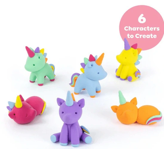 Tiger Tribe Claytopia - plastelina (16 barev), dekorace a scenérie - Svět jednorožců