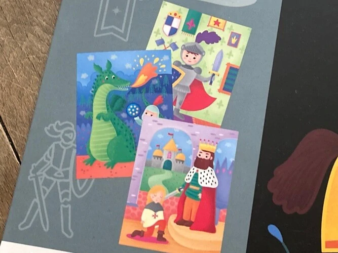 Vyškrabávací obrázky Rytíři