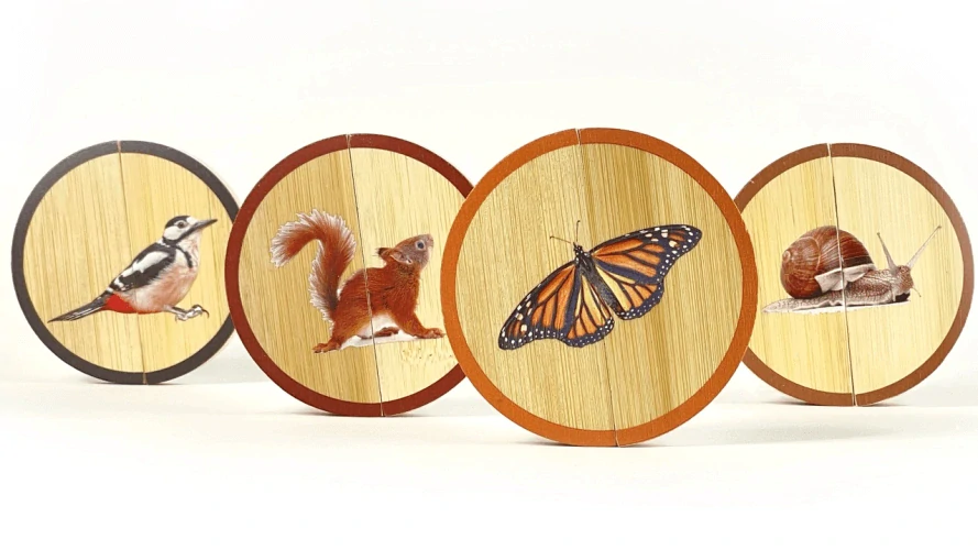 Kruhové puzzle Les (Montessori)