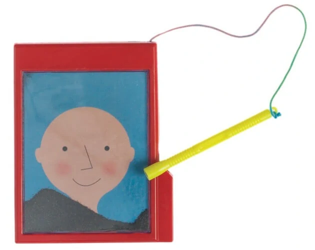 Obličej s magnetickými pilinami