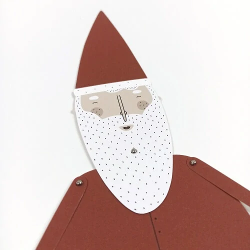 Santa - vánoční pohyblivá vystřihovánka - loutka