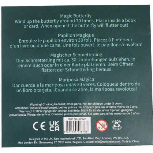 Létající motýl růžový na gumičku