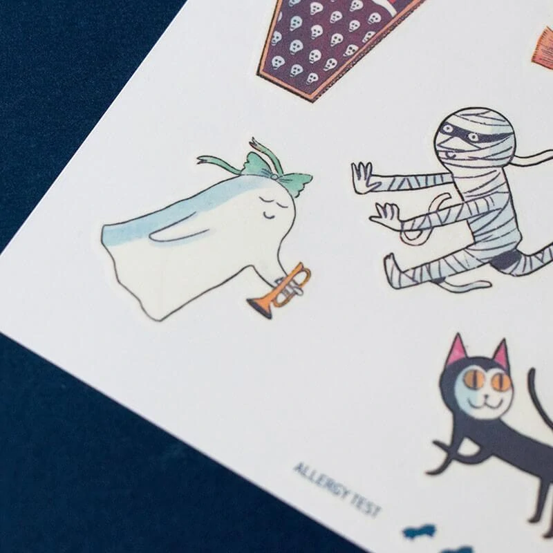 Tetování Halloween - 14 tetovaček Londji (čarodějnice, netopýr, duch, kočka, aj.)