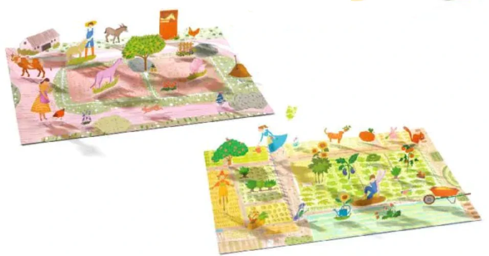 Samolepky farma Djeco - novinka; 3D, opakovatelně použitelné