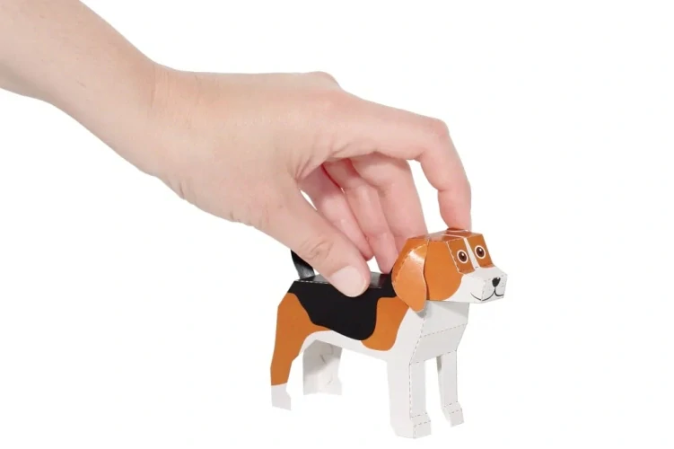 Čtyři pejsci - vystřihovánka skládačka (německý ovčák, bígl, knírač, bostonský teriér)