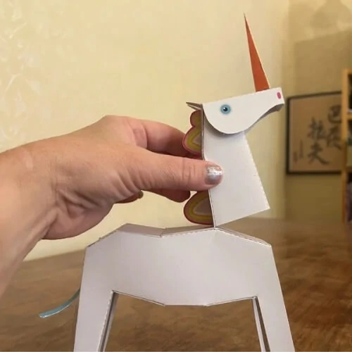 Kůň - jednorožec - Pegas - vystřihovánka a skládačka