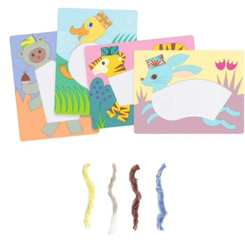 DJECO Kreativní sada Wool & Velcro - Zvířátka s čepicí Djeco