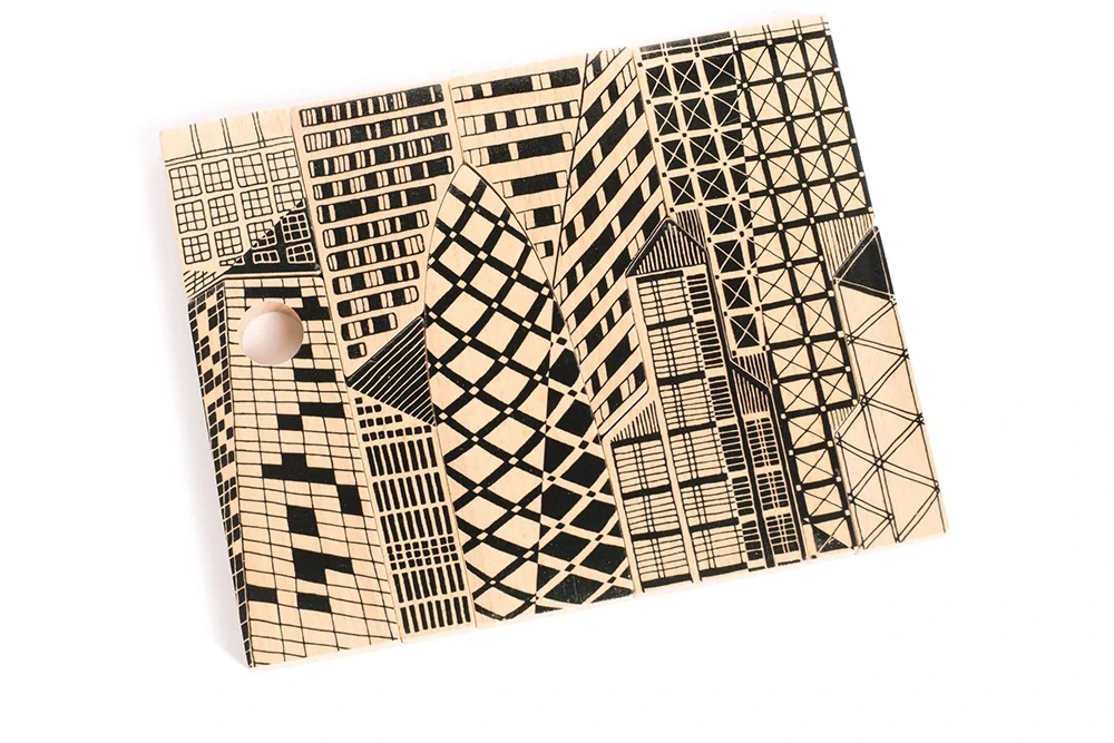Město - 2v1 puzzle a stavebnice Bajo (oboustranné dílky)