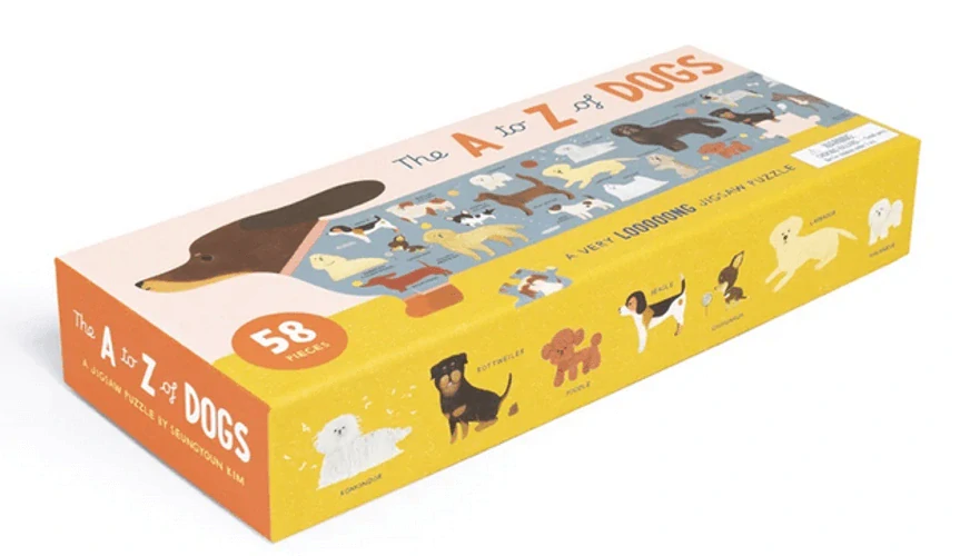 Puzzle pejskové od A po Z: metr dlouhé, 58 dílků