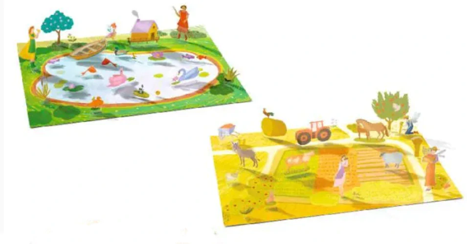 Samolepky farma Djeco - novinka; 3D, opakovatelně použitelné