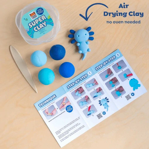 Tiger Tribe Super Clay - Sada 4 plastelín - axolotl a chobotnice