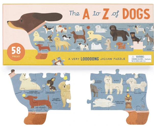 Puzzle pejskové od A po Z: metr dlouhé, 58 dílků