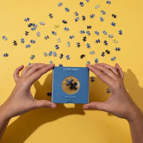 Puzzle Hvězdná noc 150 dílků s lupou (Vincent van Gogh)