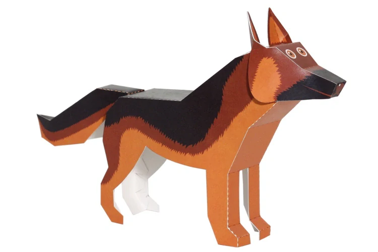 Čtyři pejsci - vystřihovánka skládačka (německý ovčák, bígl, knírač, bostonský teriér)