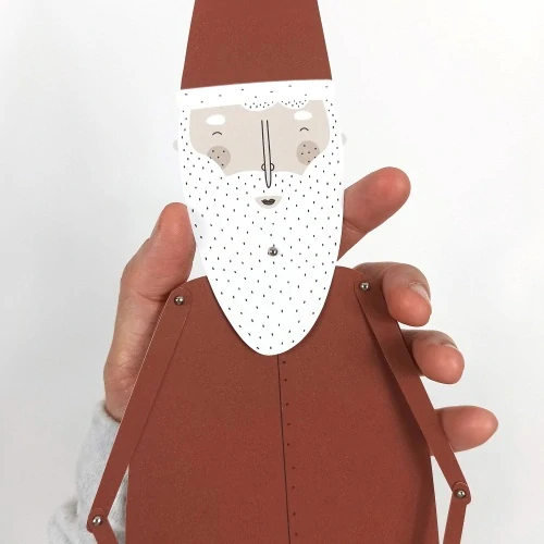 Santa - vánoční pohyblivá vystřihovánka - loutka