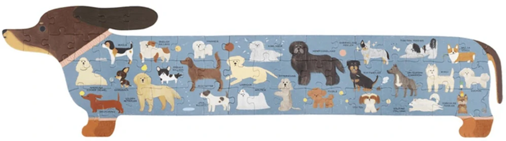 Puzzle pejskové od A po Z: metr dlouhé, 58 dílků