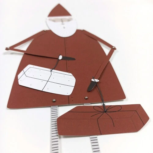 Santa - vánoční pohyblivá vystřihovánka - loutka