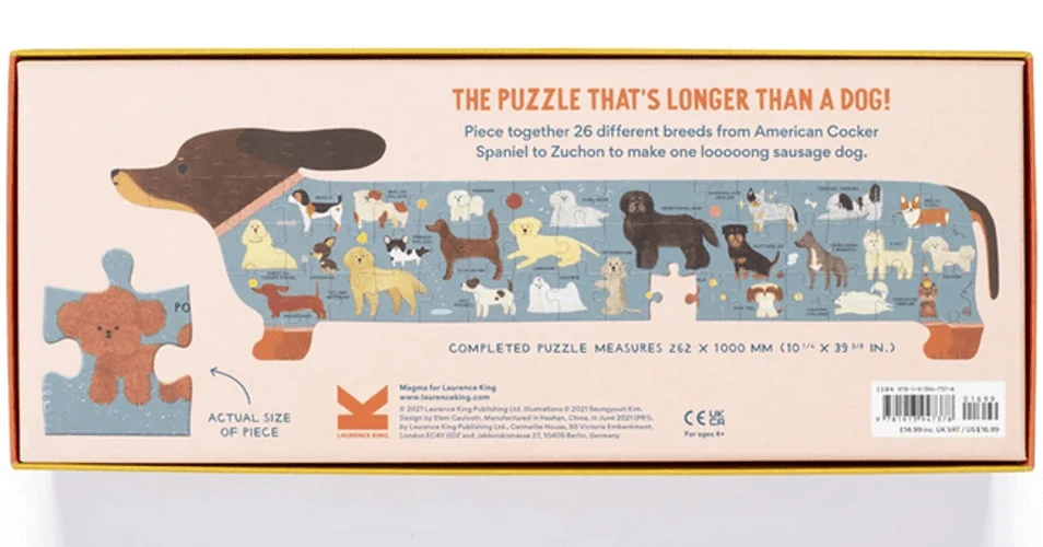 Puzzle pejskové od A po Z: metr dlouhé, 58 dílků