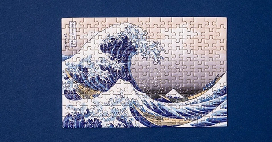 Puzzle Velká vlna 150 dílků s lupou (Kacušika Hokusai)