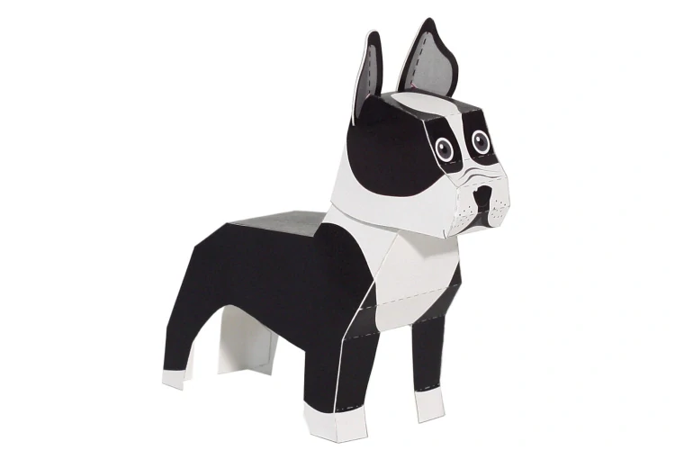 Čtyři pejsci - vystřihovánka skládačka (německý ovčák, bígl, knírač, bostonský teriér)