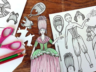 Komtesa - vystřihovánka a omalovánka v jednom