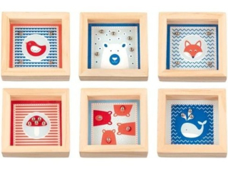 Kuličkový hlavolam - liška, velryba, čtyři medvědi, lední méďa, ptáček, muchomůrka