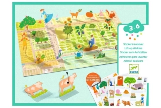 Samolepky farma Djeco - novinka; 3D, opakovatelně použitelné