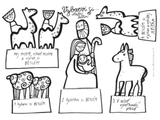 Vybarvi si vlastní betlém (figurky) Kresíkárna